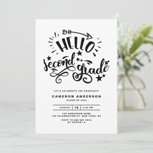 hallo tweede graad | Afstuderen van de eerste graa Kaart (Staand voorkant)