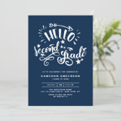 hallo tweede graad | Blauw Afstuderen van eerste r Kaart (Staand voorkant)