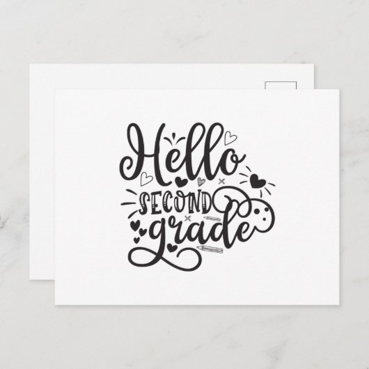 hallo tweede graad briefkaart (Voorkant / Achterkant)