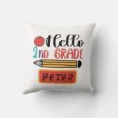 hallo tweede graad gepersonaliseerd Terug naar sch Kussen (Achterkant)