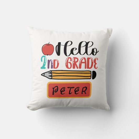 hallo tweede graad gepersonaliseerd Terug naar sch Kussen (Voorkant)