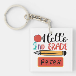 hallo tweede graad gepersonaliseerd Terug naar sch Sleutelhanger