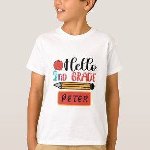 hallo tweede graad gepersonaliseerd Terug naar sch T-shirt