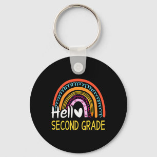 hallo tweede graad Terug naar school Regenboog 2e Sleutelhanger