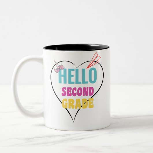 hallo tweede graad tweekleurige koffiemok (Links)
