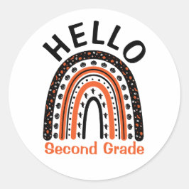 hallo tweede graadleraar Halloween boho regenboog Ronde Sticker