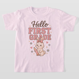 Hallo Tweede Klas Coquette Strik Lerares Meisje T-shirt