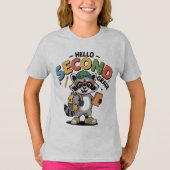 Hallo Tweede Klas Coquette Strik Lerares Meisje T-shirt (Voorkant)