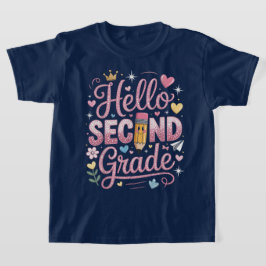 Hallo Tweede Klas Coquette Strik Lerares Meisje T-shirt