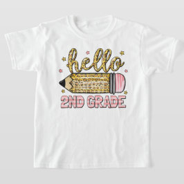 Hallo Tweede Klas Coquette Strik Lerares Meisje T-shirt