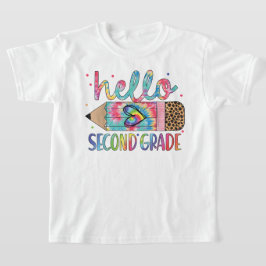 Hallo Tweede Klas Coquette Strik Lerares Meisje T-shirt