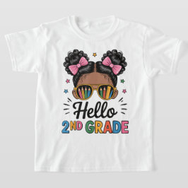 Hallo Tweede Klas Coquette Strik Lerares Meisje T-shirt
