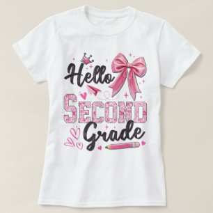 Hallo Tweede Klas Eerste Dag Op School Coquette Te T-shirt