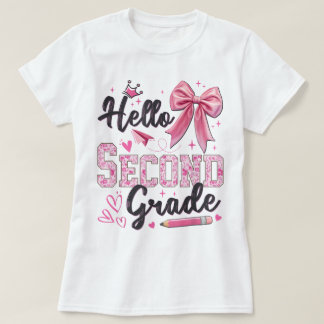 Hallo Tweede Klas Eerste Dag Op School Coquette Te T-shirt