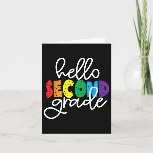 Hallo tweede klas eerste dag van tweede klas terug kaart (Voorkant)