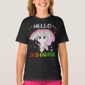 hallo tweede klas lerarenteam unicorn back t-shirt (Voorkant)