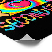 Hallo Tweede Klas Potlood Tie Dye Terug naar Schoo Poster (Hoek)