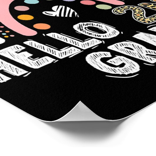 hallo tweede klas regenboog terug naar schoolthee poster (Hoek)