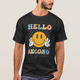 Hallo Tweede klas Retro Smile Team 2e klas Terug T-shirt