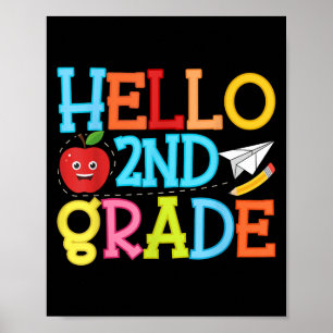 hallo tweede klas team terug naar school poster