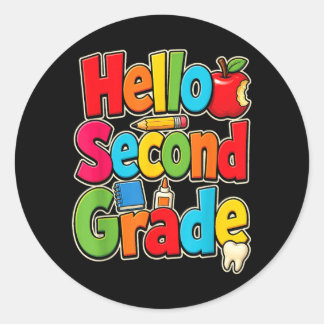Hallo tweede klas terug naar school basisschool ki ronde sticker