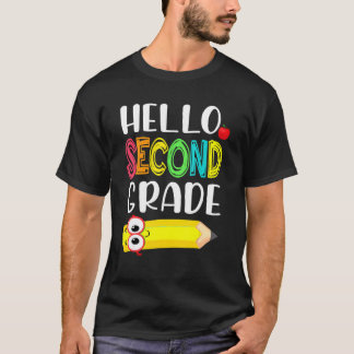 Hallo Tweede klas terug naar school kleuterschool T-shirt