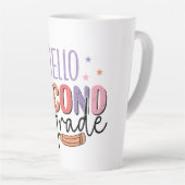 Hallo Tweede klas Terug naar School Latte Mok (Rechterhoek)