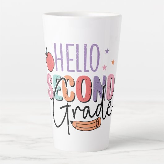 Hallo Tweede klas Terug naar School Latte Mok (Voorkant)