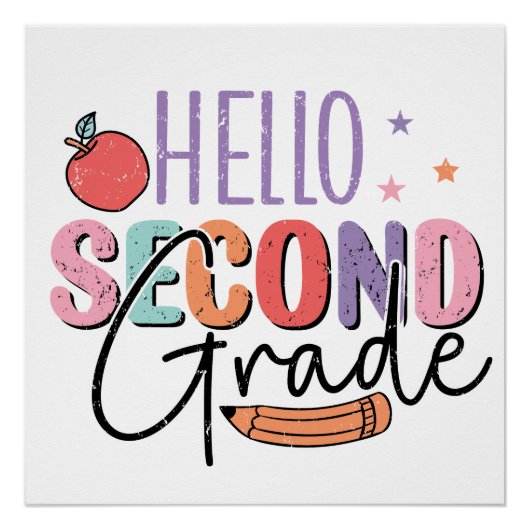 Hallo Tweede klas Terug naar School Perfect Poster (Voorkant)