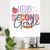 Hallo Tweede klas Terug naar School Poster (Thuiskantoor)