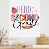 Hallo Tweede klas Terug naar School Poster (Keuken)