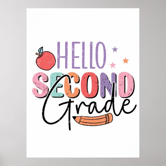 Hallo Tweede klas Terug naar School Poster (Voorkant)