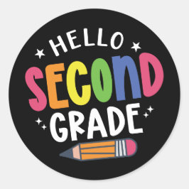 hallo tweede klas terug naar school ronde sticker