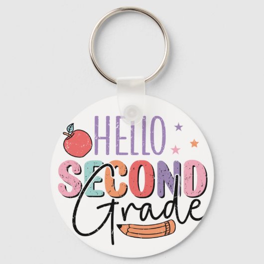Hallo Tweede klas Terug naar School Sleutelhanger (Voorkant)