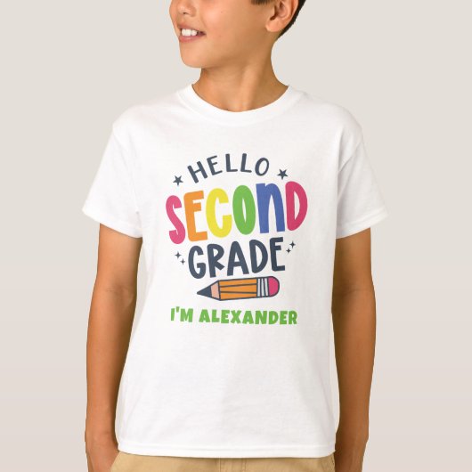 hallo tweede klas terug naar school t-shirt (Voorkant)