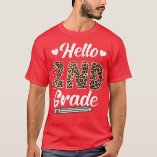 hallo tweede klas terug naar schoolloopleraar t-shirt
