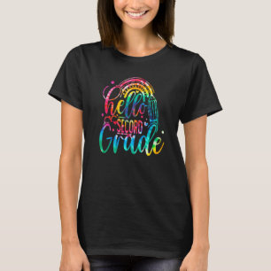 Hallo Tweede Klas Tie Dye 2e Klas Terug naar Schoo T-shirt
