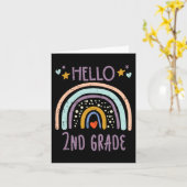 hallo tweede klas tweede eerste schooldag T Kaart (Gele Bloem)