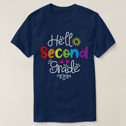 hallo Tweede rang Fun 2e graad Terug naar school G T-shirt (Design voorkant)
