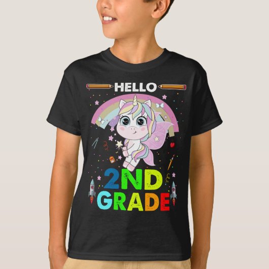 hallo tweede rang T-Shirt 2e graad terug naar Scho (Voorkant)