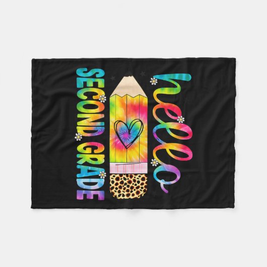 Hallo Tweedegraads potlood Dye Terug naar school 2 Fleece Deken (Voorkant (Horizontaal))