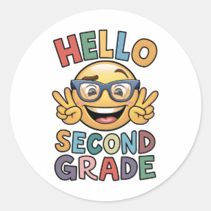 Hallo tweedeklas leraar 2e klas terug school ronde sticker