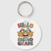 Hallo tweedeklas leraar 2e klas terug school sleutelhanger (Voorkant)