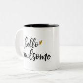 hallo tweekleurige koffiemok (Voorkant links)