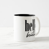 hallo tweekleurige koffiemok (Voorkant rechts)