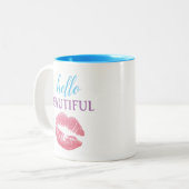 hallo tweekleurige koffiemok (Voorkant links)