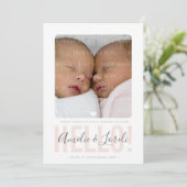 HALLO TWEELING FOTO GEBOORTE AANKONDIGING (Staand voorkant)