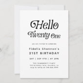 Hallo Twenty Modern Retro 21e verjaardag Kaart (Voorkant)