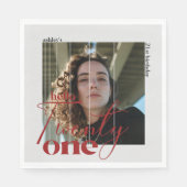 Hallo Twenty One Modern Afbeelding 21e verjaardag Servet (Voorkant)