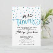 hallo Twins boy Baby shower Kaart (Staand voorkant)